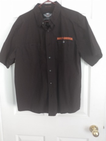 187. HD Men’s short-sleeve shirt Black with Stripes L 1