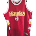Atlanta Hawks Hardwood Classics Jersey 2XL Majestic Red Throwback NBA